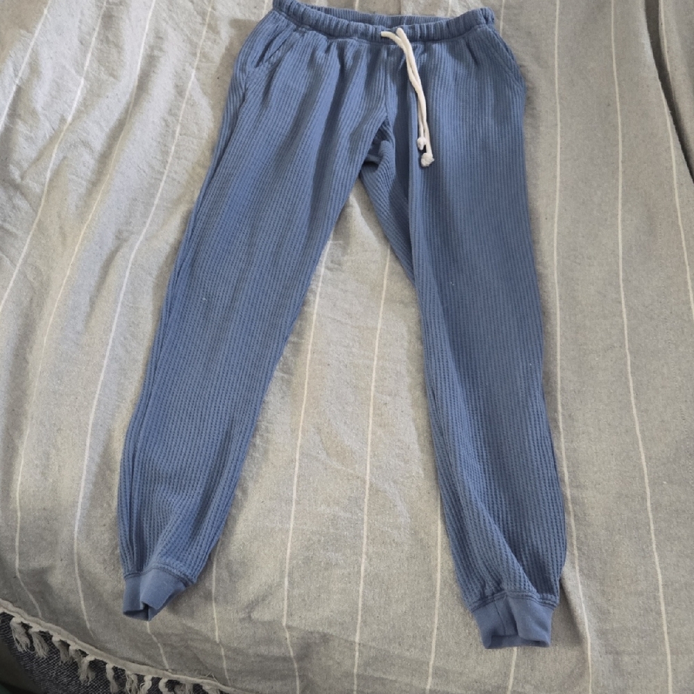 aerie Kids Light Blue Waffle-Knit Joggers